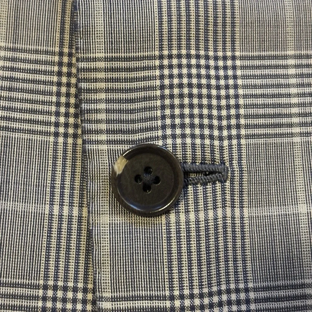 Ermenegildo‎ Zegna Blazer Mens 43L Trofeo 600 Gray Glen Plaid Wool Silk Lining